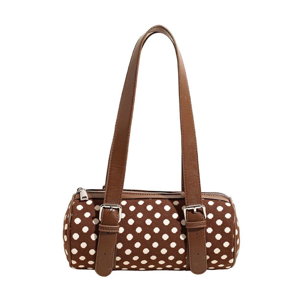 Luxury Elegant Polka Dot Handbag PU Zipper Closure Shoulder Bags Polka Dot Pattern Underarm Bag for Women