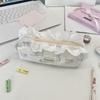 Cat Themed Pencil Case Large Capacity Organizer With Lace Print For Students And Office Use