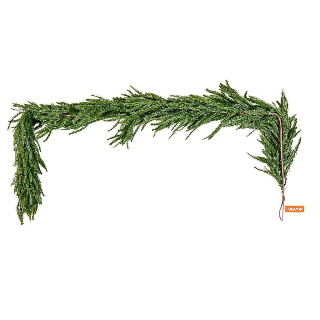 Christmas Garland, 1828 mm Realistic Norfolk Pine Garland, Evergreen Real Touch Artificial Faux Greenery Garlands, for Holiday Indoor Outdoor Xmas