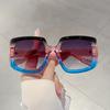 KAMMPT Kwadratowe Okulary Przeciwsłoneczne Oversize Damskie Moda Vintage Wielokolorowe Outdoorowe Okulary Przeciwsłoneczne Modna Marka Stylowe Oprawki na Wakacje