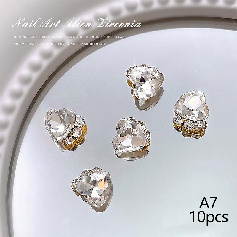 

10 шт./лот Шармы для ногтей Ювелирные изделия Роскошные Детали для ногтей Драгоценные камни Камни Кристалл Стразы Аксессуары для украшения ногтей
