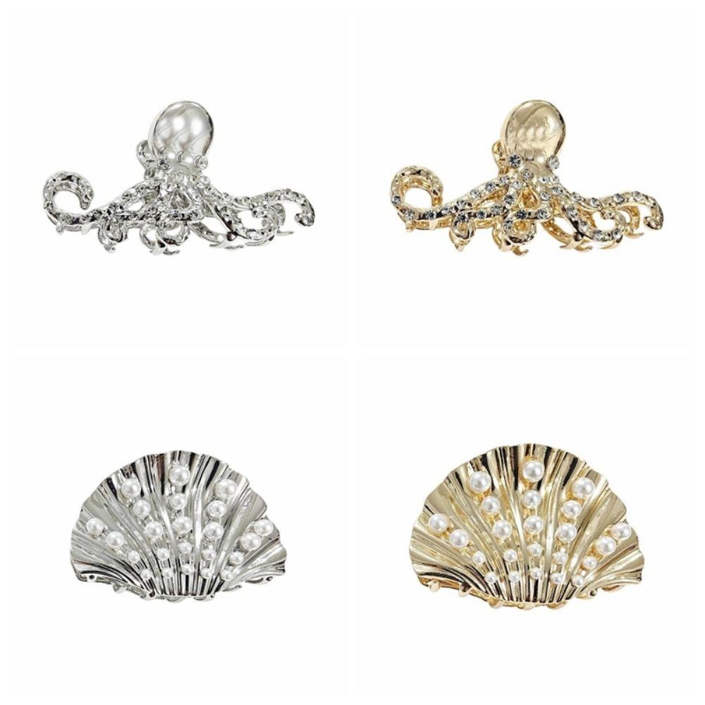 Octopus Women Hair Claw Zinc Zinc Zinc Alloy Hair Crab Clip Vintage Shark Clip Headwear
