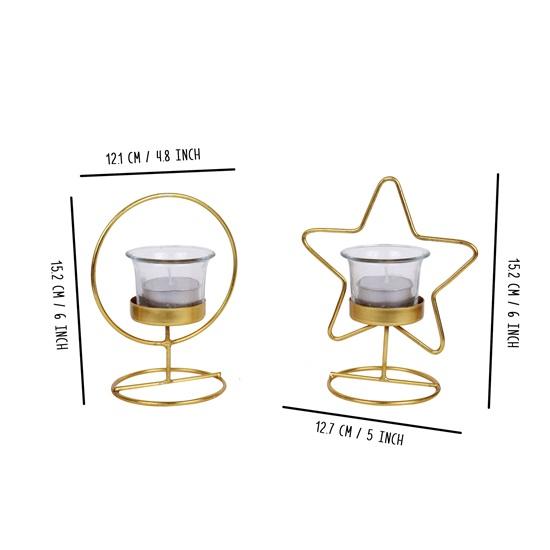 Pack of 2 Christmas Tealight Candle Holders for Pillar Candles Tealight Table Decoration Indoor Outdoor Xmas Decor for Home Office Church Gift