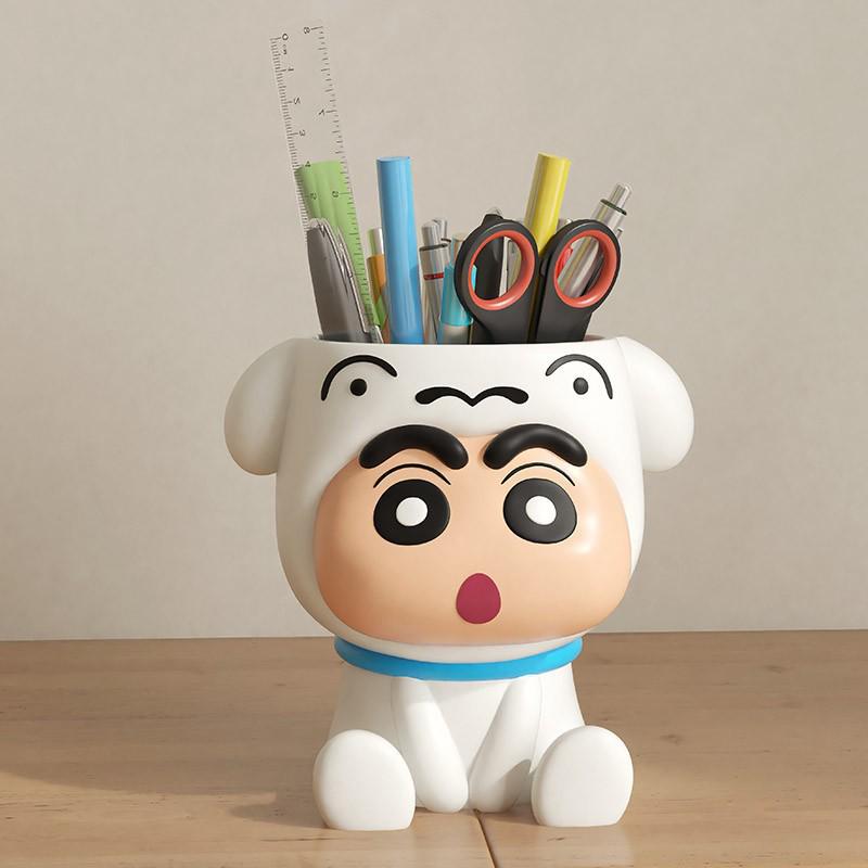 Crayon Shin-chan Shiro Pen Holder: Cute Desk Ornament for Kids