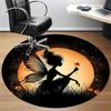 1pc Fairy Moon Office Round Area Rug,  Mat Suitable ForOffice, Under Office Chairs Bedroom Living Room Home Decor, Room Deco