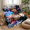 Justin BieberPrinted Flannel Blanket Cozy Skin-Friendly Warm Throw for Couch Bed Indoor Daily Use