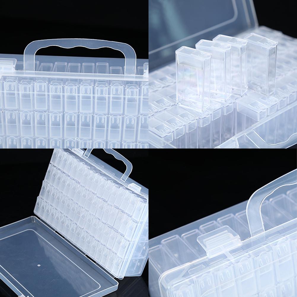 64 Fack Målarbox Nagellackstillbehör Organizerfodral Multifunktionellt Bärbart Nagellackskärl