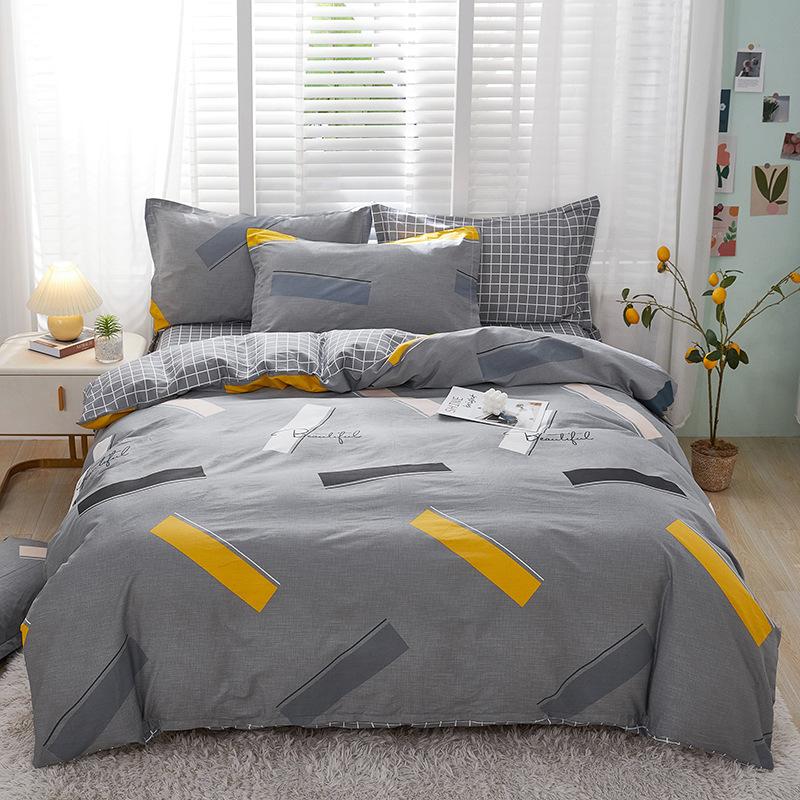 Four-piece Quilt Cover Household Bedding Student Single Three-piece Set Nordic Simple Style Quilt Cover Quilt Sheet
