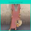 Elegant Plus Size Womens V-neck Long Maxi Dress For Effortless Summer Style