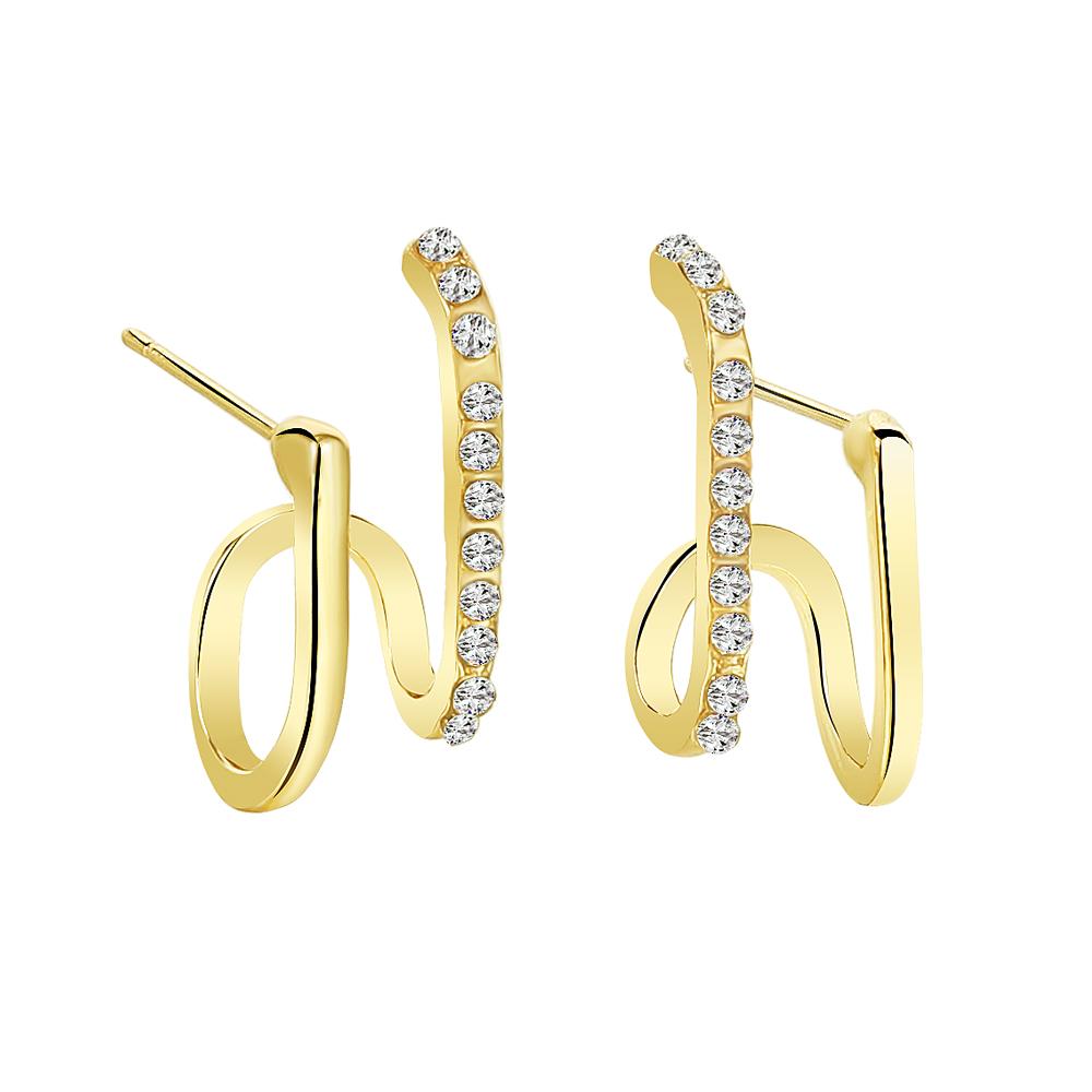 

Роскошные серьги с бриллиантами. Элегантные и простые женские серьги с резьбой. Сверкающие серьги для вечеринок. Милые серьги для девочек в ночном клубе. золотой