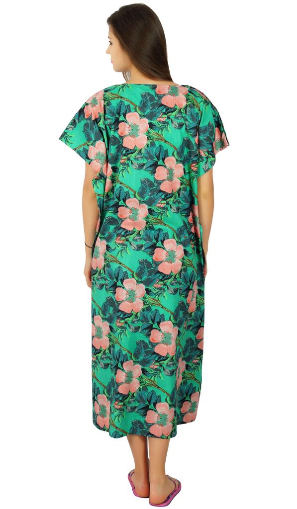 Bimba Button Down Cotton Kaftan Nursing Mothers Nightwear Dress Baby Shower