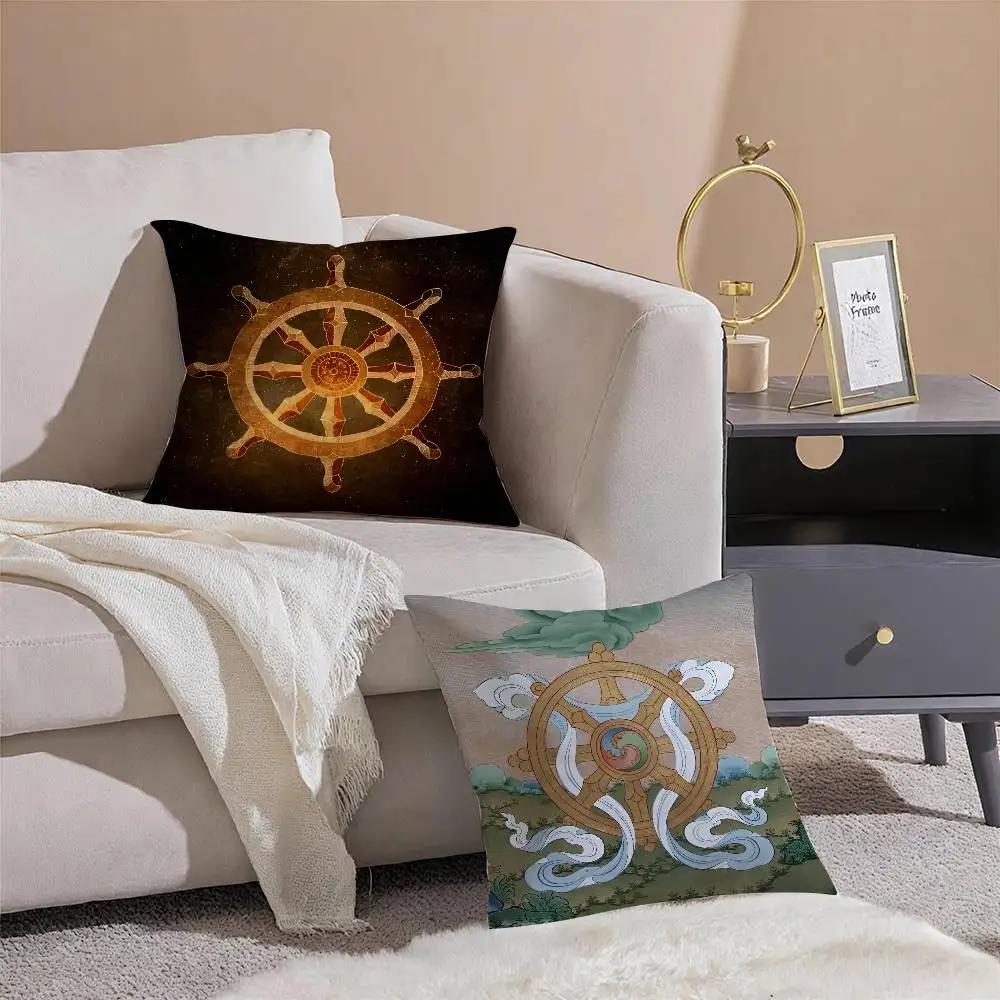 Reincarnation Print Six Paths of Reincarnation Pillow Case Comfort Sofa Bed Silky Elegant Invisible Zipper Decorative Cushion