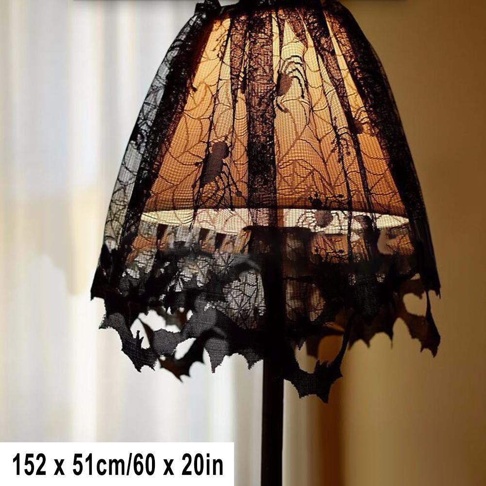 Décor Table Cover Foldable Halloween Anti-crease Ndoor Decorations Polyester Seamless Spider Web Lace Washable