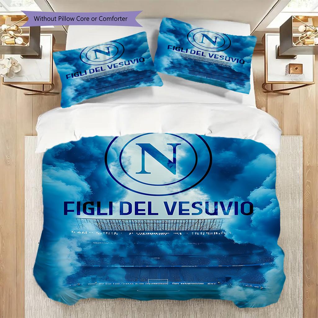 Set Copripiumino Trapuntato con Fantasia SSC Napoli Federa Decorazione per la Casa Regalo di Compleanno (1 * copripiumino + 2 * federa, senza nucleo)