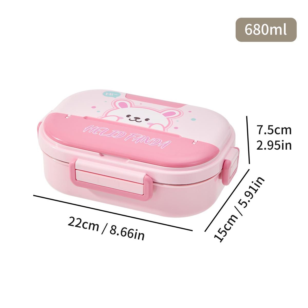 

Двухсекционный ланч-бокс из нержавеющей стали 304 с посудой, портативный контейнер для еды, микроволновая печь, разделенный бенто-бокс с крышкой