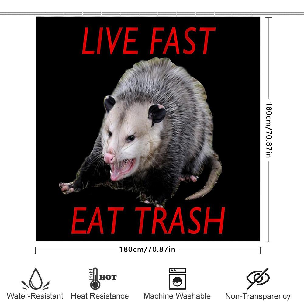 Funny Possum Shower Curtain Forest Animal Bath Decor Woodland Wildlife Nature Pattern Bathroom Set Waterproof Home Decor Gift