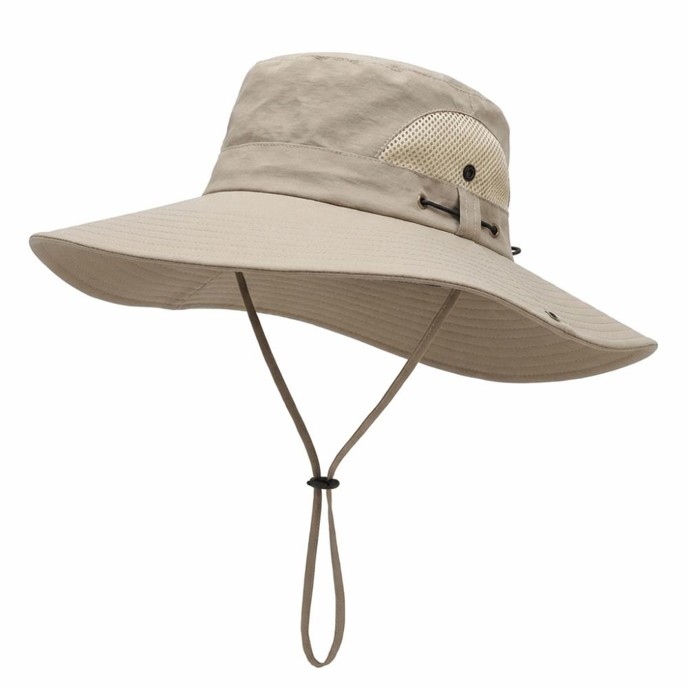Polyester Fisherman Hat Foldable UV Protection Hat Summer Large Brim Sun Hat  Mountaineering хаки