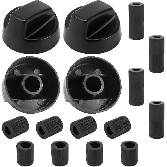 4 Pack Perillas de control universales con 12 adaptadores para estufa de horno