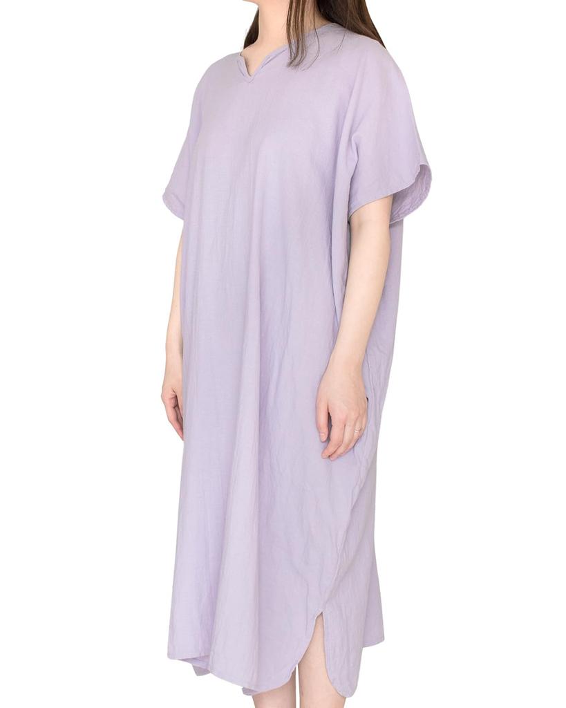 Bloom Gauze Wearable Bath Gauze Wrap Cotton Dress, Towel, Loungewear, Dress, Towel, Women's, Gauze, Quick-Drying, 100% (Lilac)