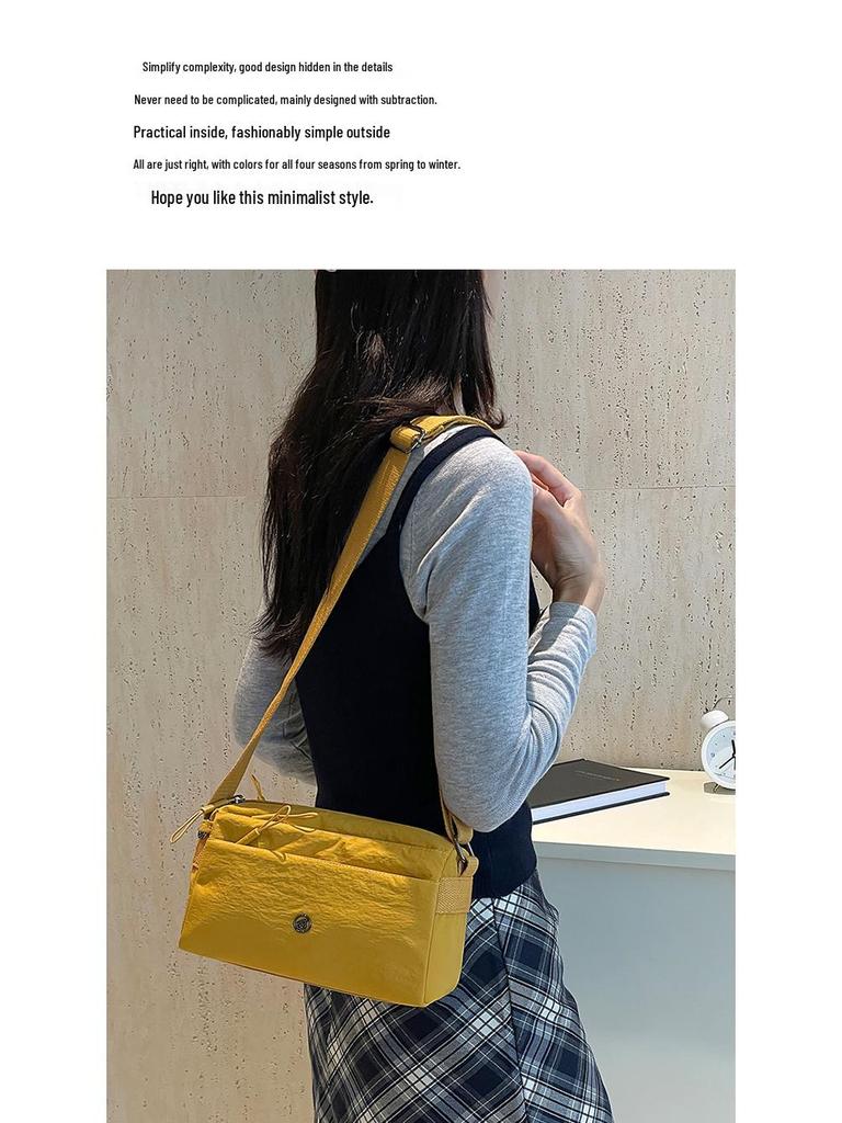 2025 New Women's Lightweight Multi-Layer Crossbody Canvas Bag - Korean Casual Shoulder/Small Bag