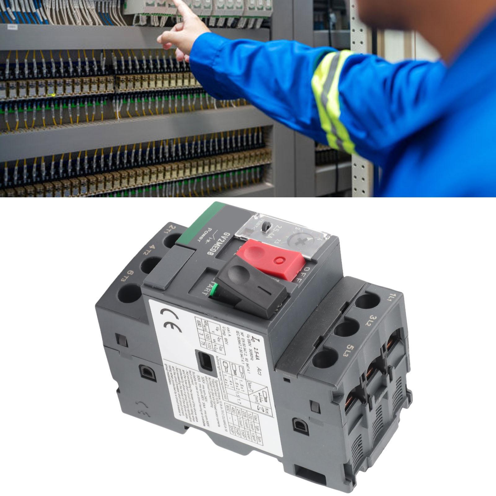 

Motor Circuit Breaker 35mm Rail Mount Thermal Magnetic Type Motor Overload Protection Switch AC 690V Motor Circuit Protector 1A
