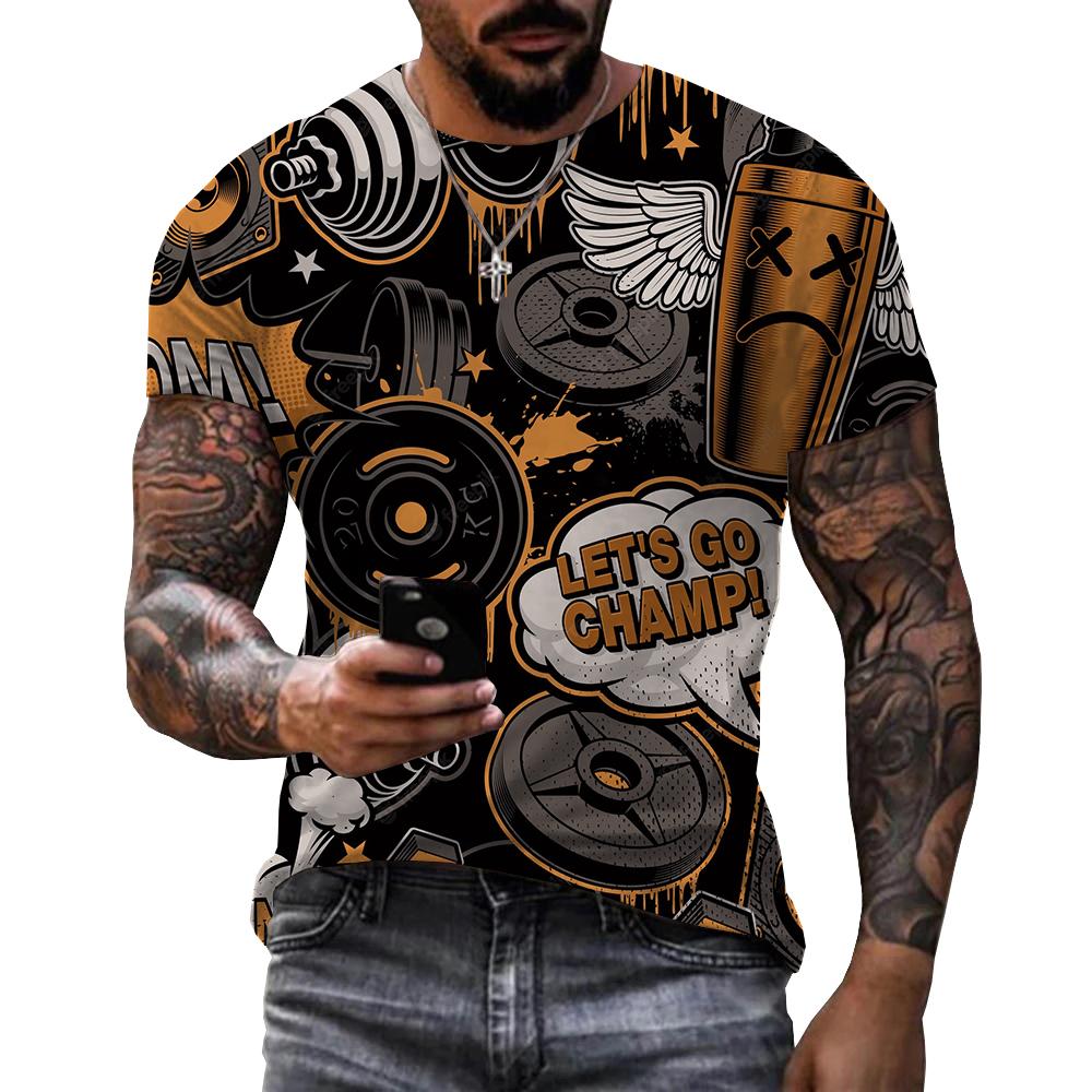 

Модный тренд, уличный стиль, DJ Music, футболки с рисунком, летние мужские повседневные футболки в стиле хип-хоп с круглым вырезом и короткими рукавами с принтом 4XL