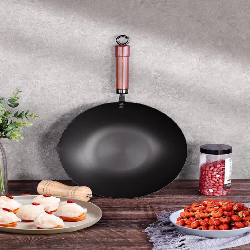 COOKER KING 32cm Chinese Wrought Iron Wok