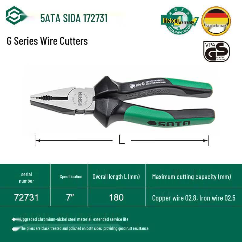 SATA 72731 G-Series 7-inch Steel Wire Pliers