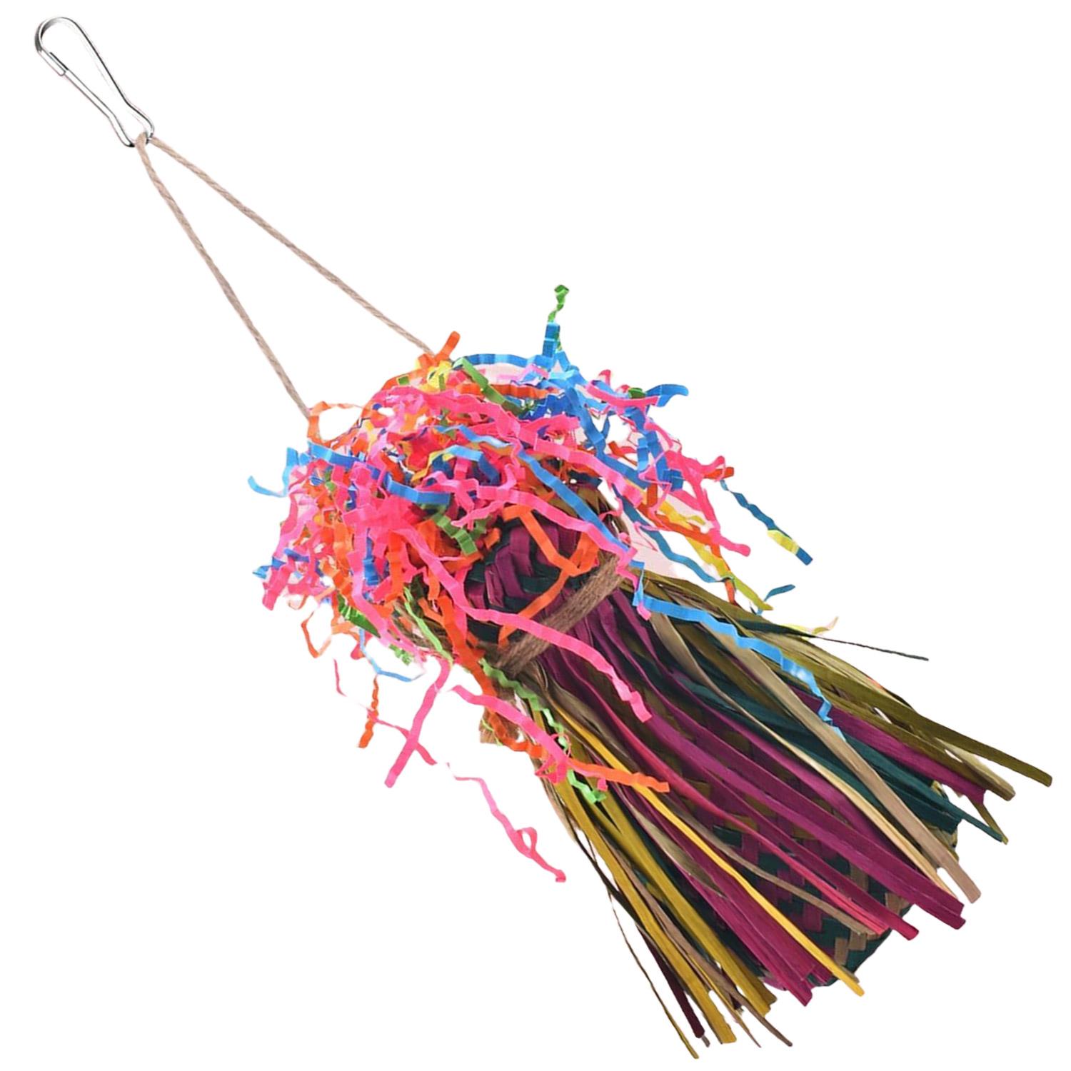 

Игрушка для птиц для разрывания Красочная плетеная из пальмовых листьев игрушка для попугая Игрушка для стачивания и жевания для птиц всех размеров Подвесные украшения для птичьей клетки C