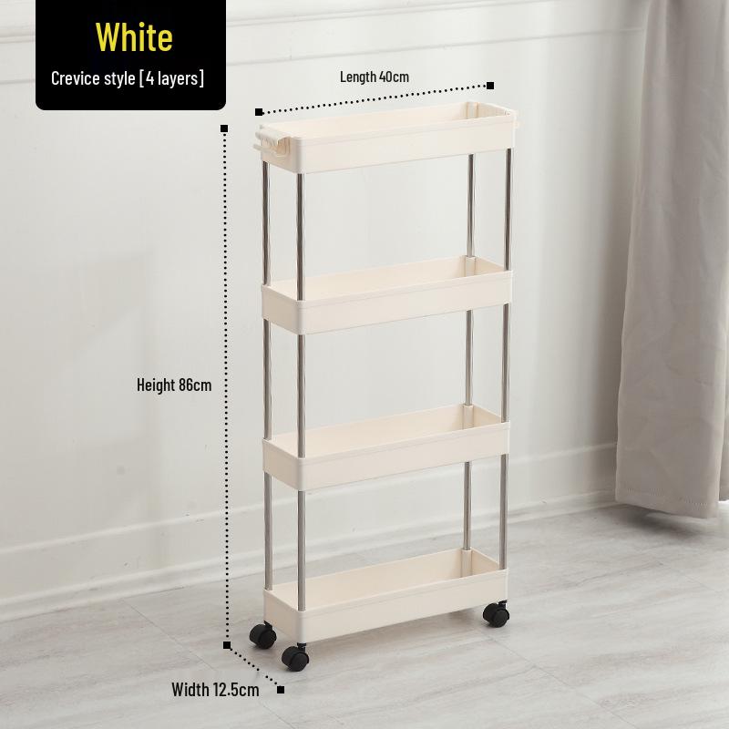 Bathroom & Kitchen Multi-layer Floor-standing Storage Trolley Shelf