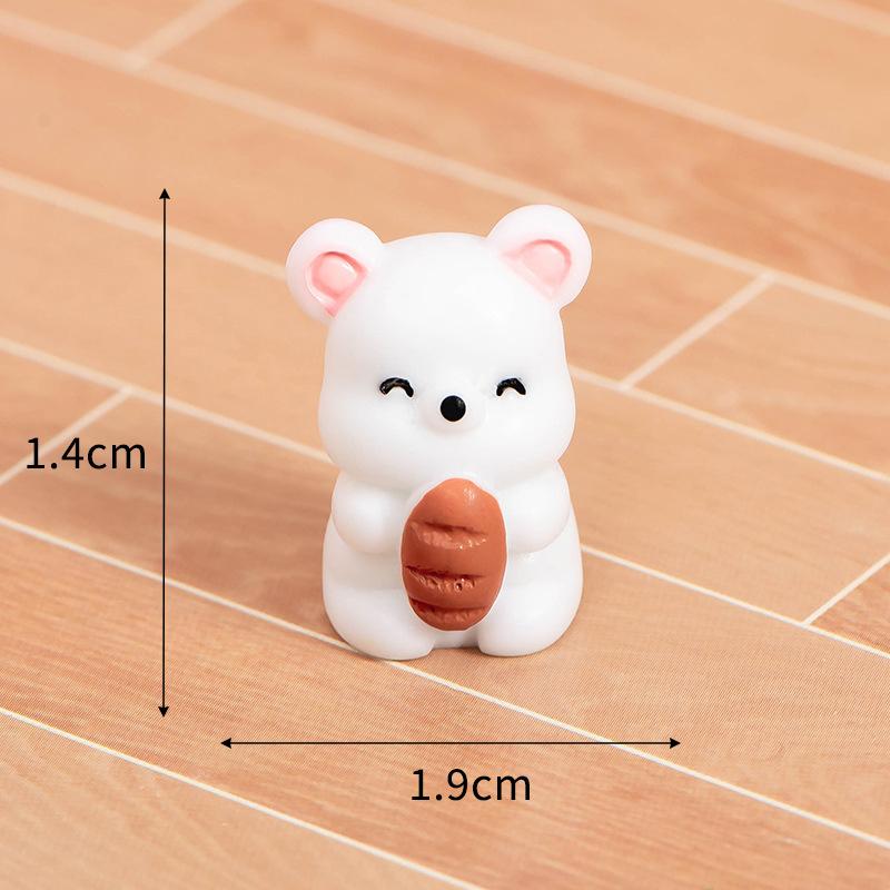 Kawaii Cartoon Cute Animal Resin Small Ornaments Creative Little Bear Doll Toys DIY Home Decoration Accessories Crafts Gifts