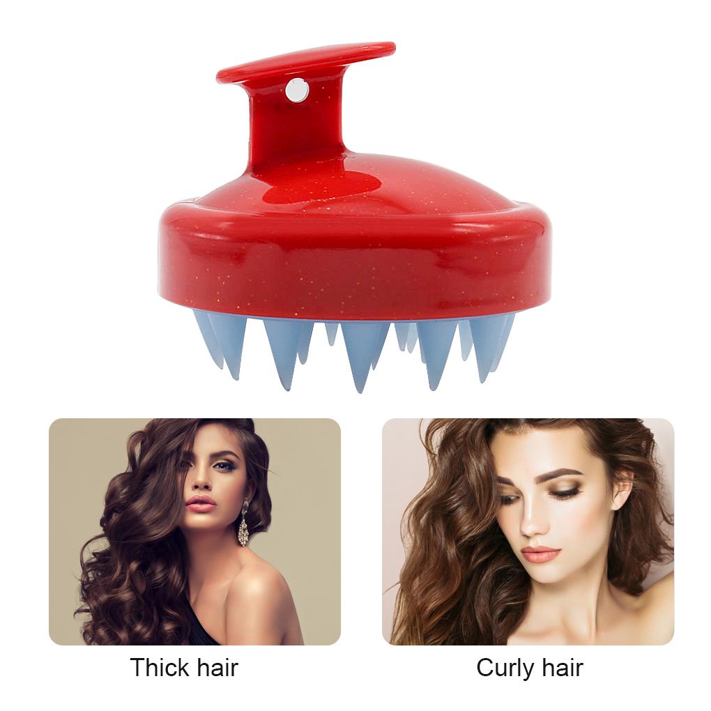 Silikon Kopfhautmassagebürste Massierende Shampoo-Bürste Duschkopf-Reiniger