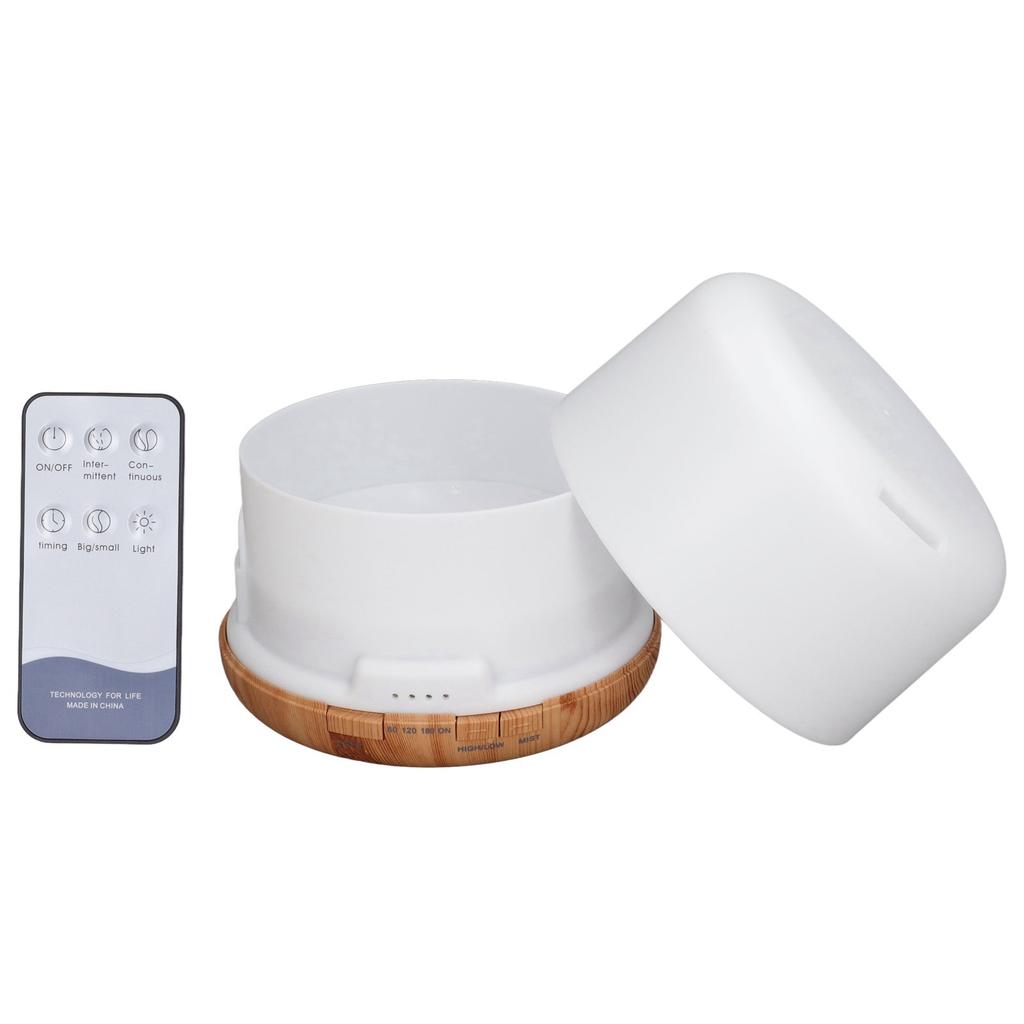 Diffuser Humidifier Remote Control Night Light Wood Grain Aromatherapy Humidifier 500ml 100‑240V