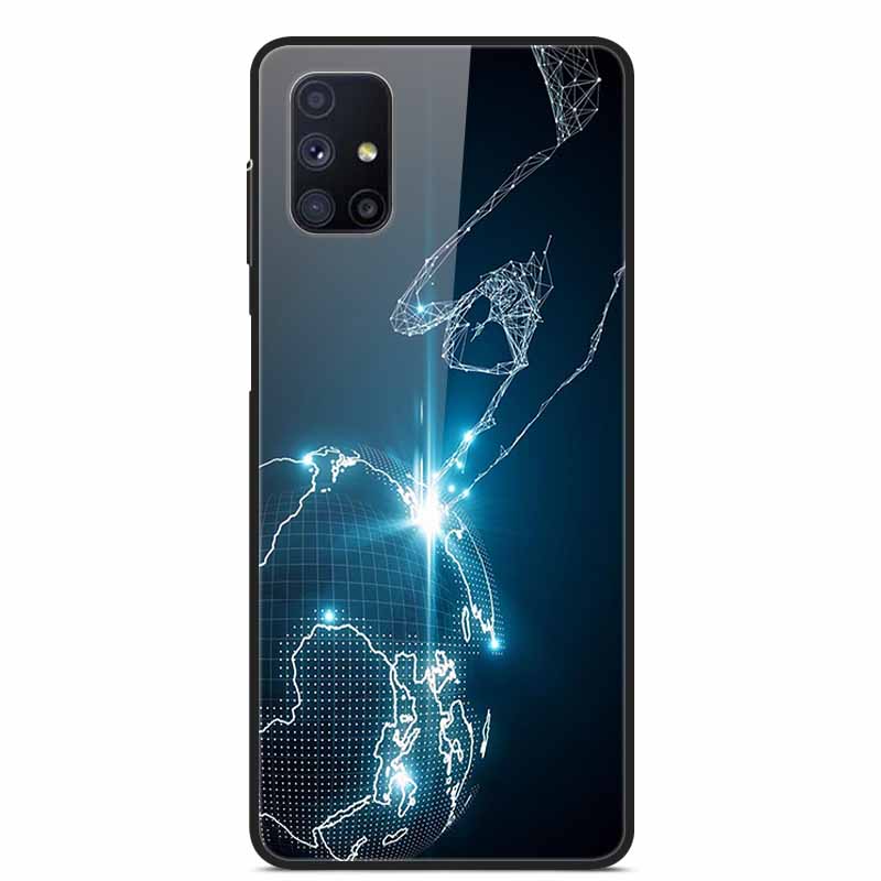 Glas-Rückseite für Samsung Galaxy M51 M31 Hülle Harte gehärtete Glas Hülle für Samsung A71 A51 Hülle A 51 71 M 51 31 Funda Coque