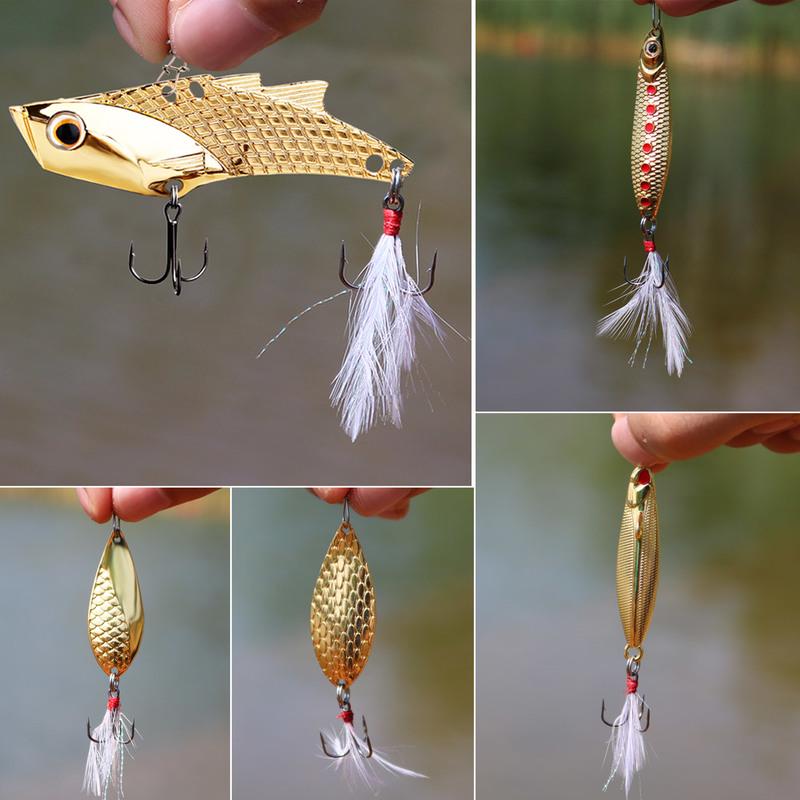 SOUGAYILANG 4pcs Fishing Bait Metal Material Realistic Fishing Bait Fishing Hooks Sea Fishing Baits
