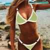 Ladies Sexy Fashion Tight Bikini  Color Matching Two-piece Split Swimsuit