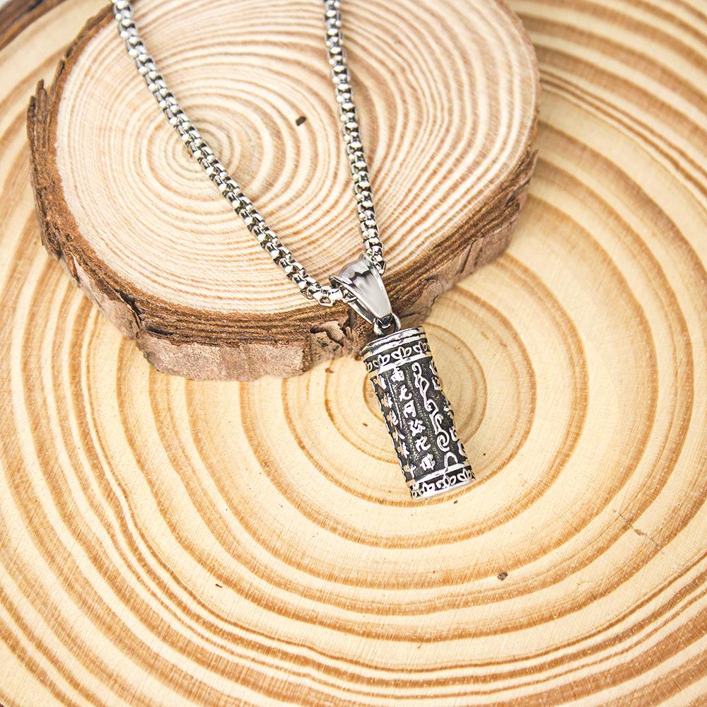 European and American Titanium Steel Necklace Men's Hip Hop Bounce Di Mantra Pendant Pendant ,A Gift for My Boyfriend