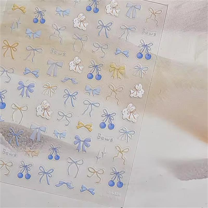 1PCS French Jelly Nail Stickers Dreamy Bubble Meteor Butterfly Star Moon Self Adhesive Stickers For Nail DIY Nail Art Decoration