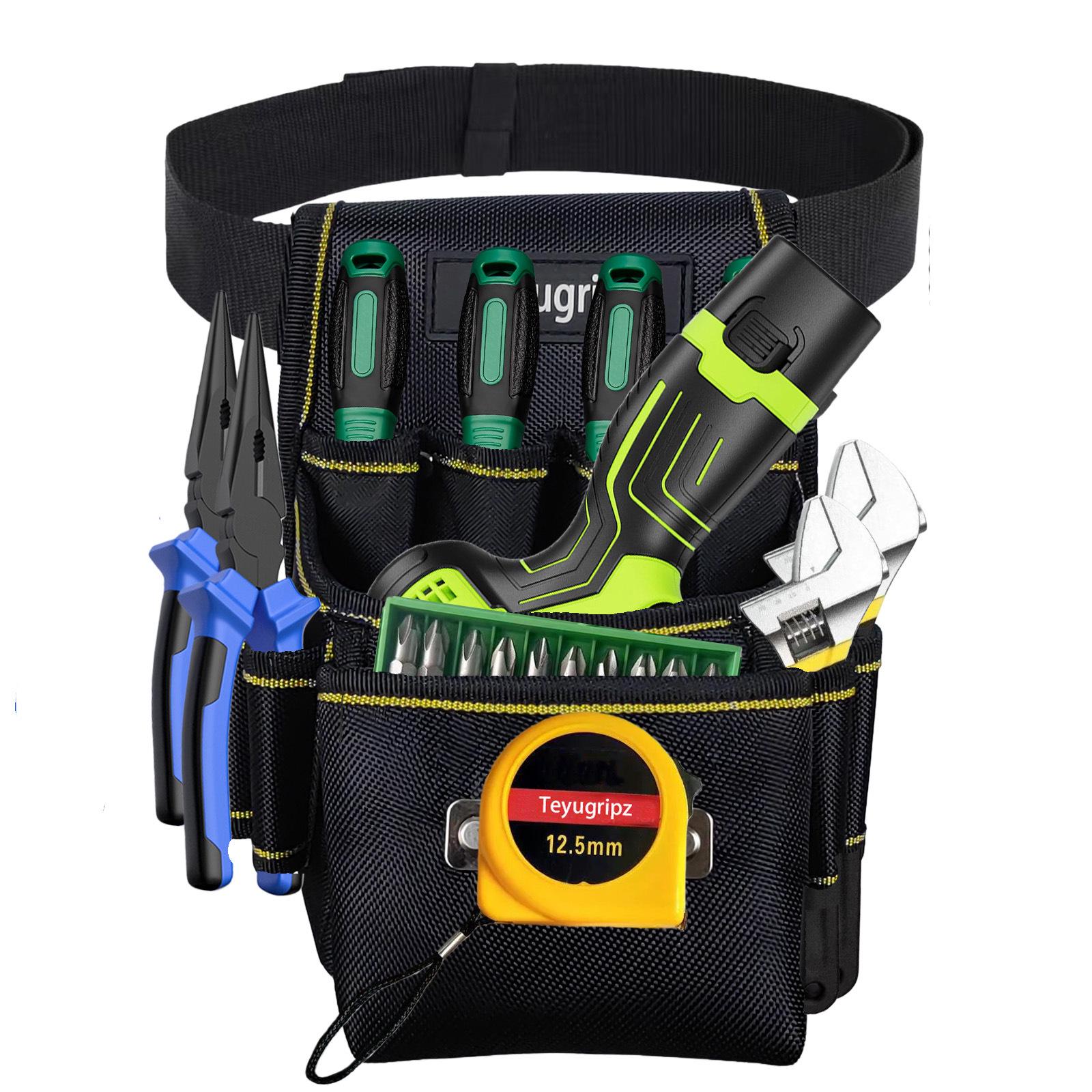 

Портативна синя багатофункціональна поясна сумка-інструмент для теслярства та домашнього ремонту чорний