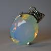 Lab-Created Opal Pendant 925 Sterling Silver Oval Cut 73.65 ct Gems October Birthday Birthstone