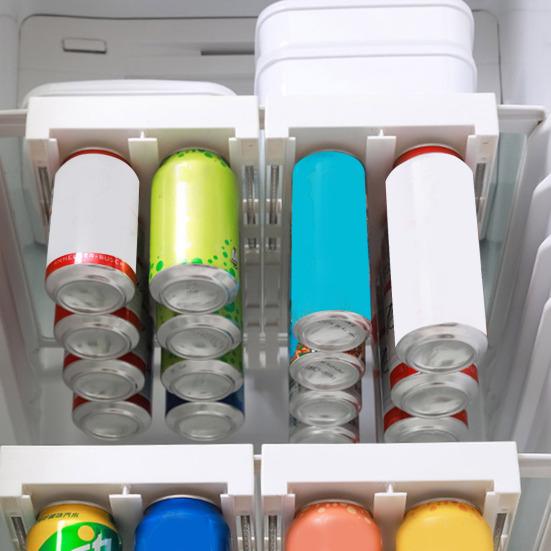 1/2 Stück Soda Dosen Spender Aufbewahrungsregal Große Kapazität Einfach zu installieren Kühlschrank Getränkehalter Bierdosenregal