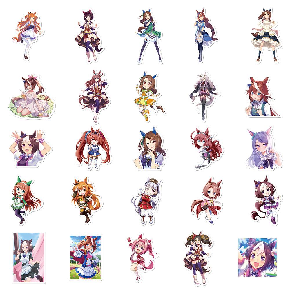 10/30/50pcs Cute Anime Uma Musume Pretty Derby Game Stickers Cartoon Decals Toy DIY Luggage Helmet Phone Kawaii Graffiti Sticker