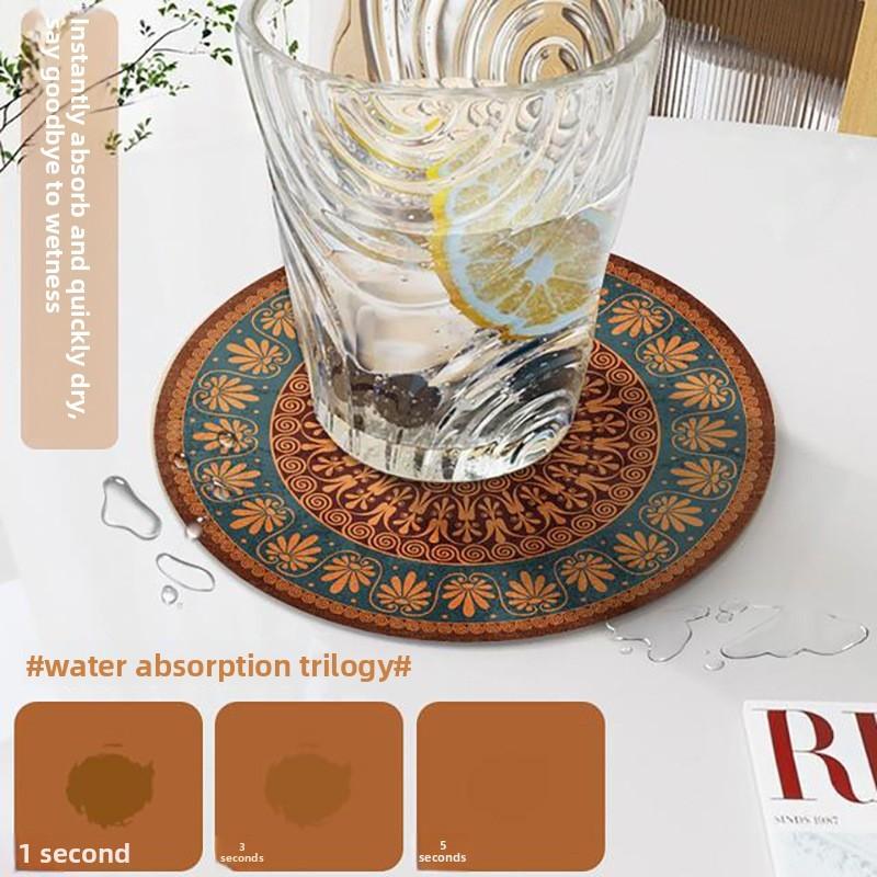 Bohemian Luxury Insulated Coaster Set With Rubber Material For Home Dining Decor
