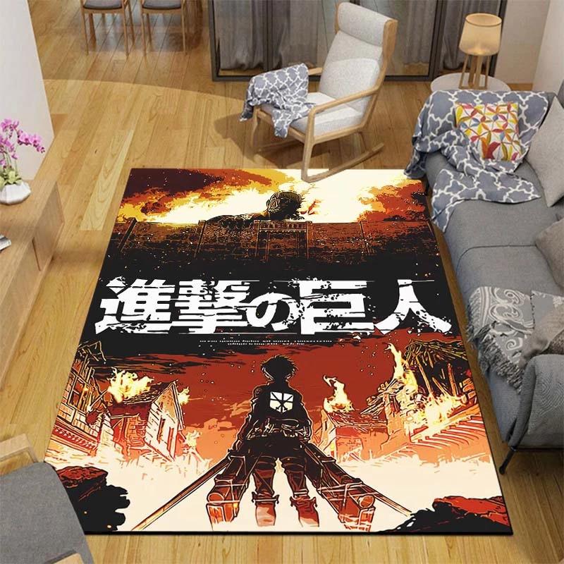 Attack On Titan Carpet for Living Room Bedroom Rug Kitchen Door Unslip Floor Mats Birthday Gift Photography Props Alfombra Rug