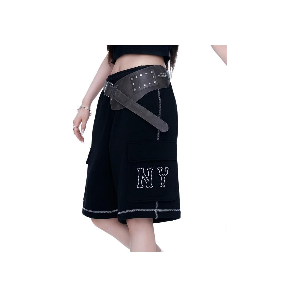New MLB Basic New York Yankees Casual Shorts Unisex Black 3ASPB0653-50BKS
