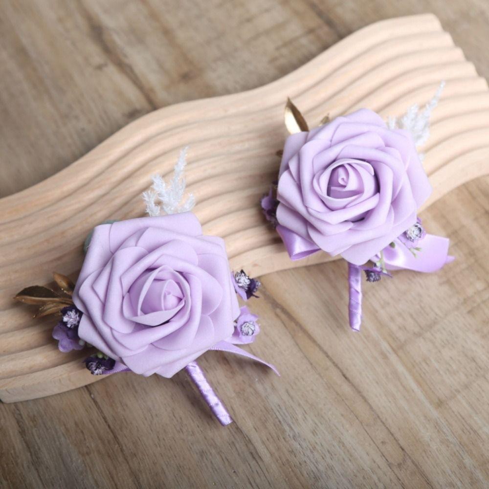 Simple Groom Rose Boutonniere Delicate Wedding Accessories Wedding Suit Corsage  Western