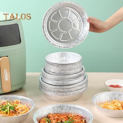 Bandeja de folha de torta resistente ao calor, descartável, útil, segura, para churrasco, com 10 peças