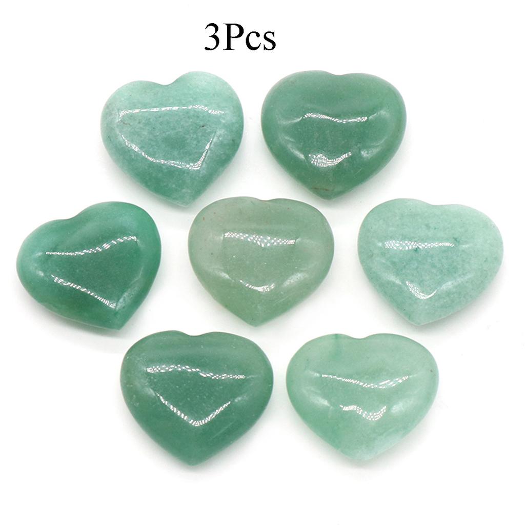 3Pcs, Assorted Natural Crystal Heart Stones Bulk Polished Healing Crystal Hearts for DIY Jewelry, Meditation, Reiki & Valentine's Day Gifts