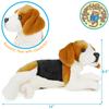 VIAHART Tiger Tale Toys Beagle Dog Large Plush Realistic Sitting Pet Dog Toy, 12-inch (30cm) (12-Inch)