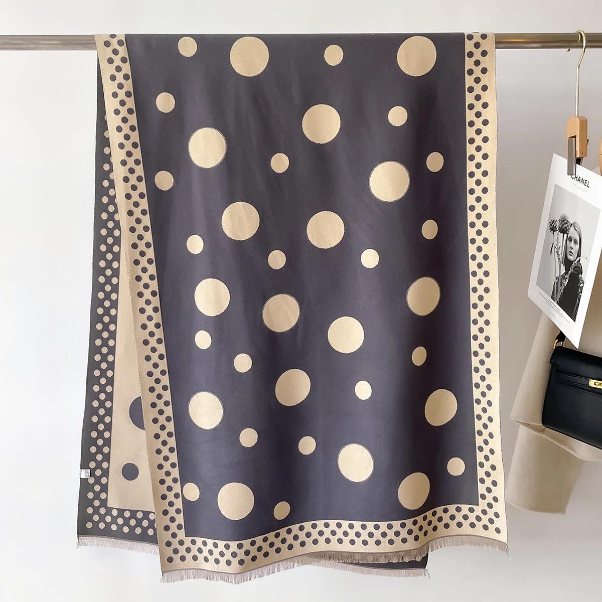 

Жіночий розкішний зимовий товстий теплий шарф Жіночий кашеміровий шаль Крапчасті накидки Пашміна Шийна хустка Bufanda Жіночий довгий з китицями Echarpe 66X186cm